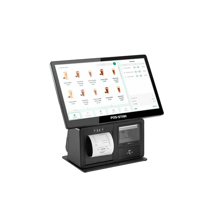 Terminal POS todo-en-uno 15.6" i3 con impresora, NFC y escáner